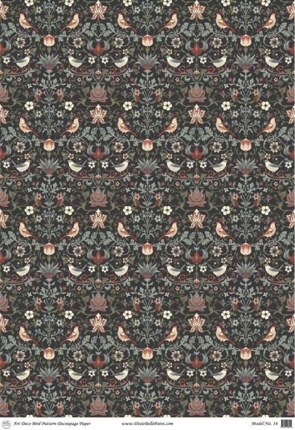 Belles & Whistles Reis Decoupage A1 Art Deco Bird Pattern 59.4 x 84.1 cm