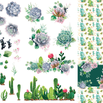 Belles & Whistles Transfer Cacti & Succulents 65.5 x 98 cm