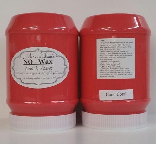 Miss Lillian’s NO WAX Chock Paint Coop Coral