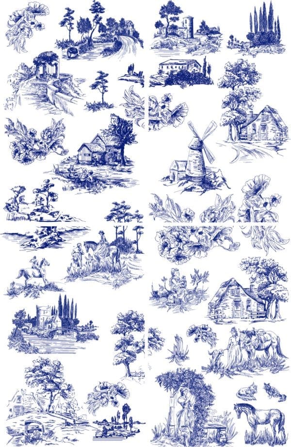 Belles & Whistles Transfer Cottage Toile 61 x 81 cm