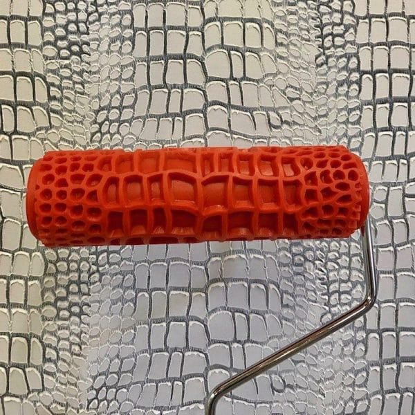 Musterwalze - Strukturwalze - Stempelwalze - Decorative Art Roller Crocodile Skin (rot)