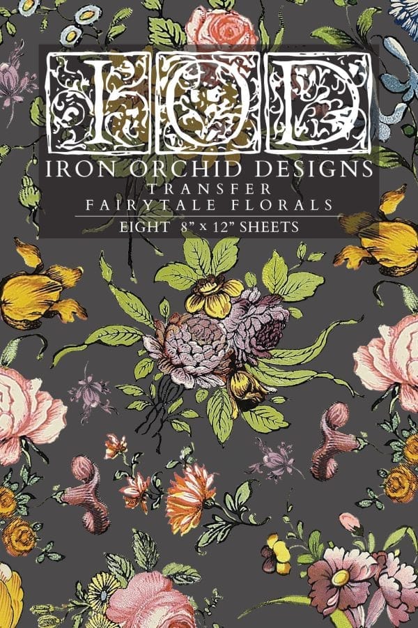 IOD Decor Transfer FAIRYTALE FLORALS 8 x 12 inch Block