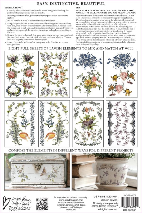 IOD Decor Transfer FAIRYTALE FLORALS 8 x 12 inch Block – Bild 2