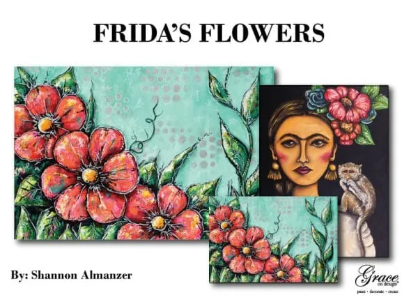 Grace on Design decoupage paper "Frida's Flowers" by Shannon Almanzer set of 3