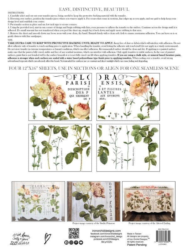 IOD Decor Transfer "Flora Parisiensis" 12 x 16 inch Block – Bild 2
