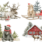 Belles & Whistles Rice Decoupage Paper Frosty Forest Friends DIN A4