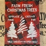Bild / Holzschild Elfen & Helden „Farm Fresh Christmas Trees“ Vintage - Shabby - Unikat 20 x 30cm