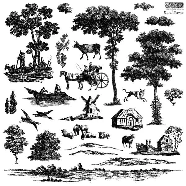 IOD Decor Stamp Rural Scenes