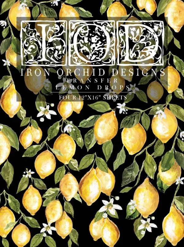 IOD Decor Transfer "Lemon Drops" 12 x 16 inch Block