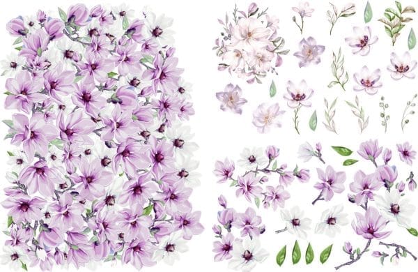 Belles & Whistles Transfer Magnificent Magnolia 61 x 81 cm