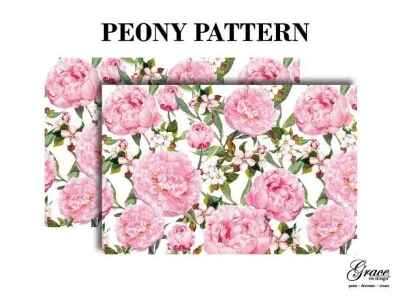 Grace on Design decoupage paper pattern "Peony Pattern" set of 2