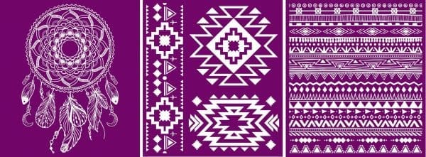 Belles and Whistles Silkscreen Schablone - leicht klebend - wiederverwendbar -  Western Boho 20x25cm – Bild 3