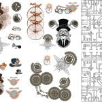 Belles & Whistles Transfer Steampunk 65.5 x 98 cm