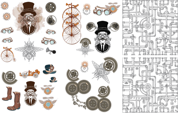 Belles & Whistles Transfer Steampunk 65.5 x 98 cm