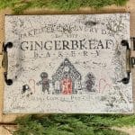 Tray Elfen & Helden "Gingerbread Bakery" white/black/red/gold rectangular - hand-painted - unique