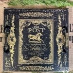 Tablett Elfen & Helden „The Post Gilded“ Schwarz/Gold quadratisch - handbemalt - Unikat