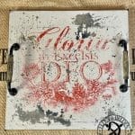 Tray Elfen & Helden "Gloria in Excelsius Deo" white/black/red/gold square - hand-painted - unique