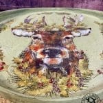 Tablett Elfen & Helden „Woodland Hirsch“ Landhaus-Grün Vintage - handbemalt - Unikat