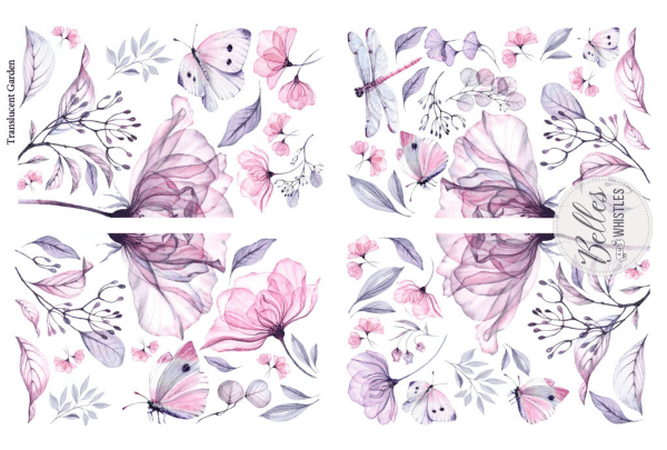Belles & Whistles Transfer Translucent Garden  61 x 81 cm