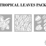 Grace on Design Stencil - non-adhesive - reusable - Tropical Leaves 30x30cm - Set of 3