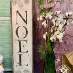 Porchleaner / Stand sign Elfen & Helden "NOEL" White/black/gold large - hand-painted - unique 120 cm x 30 cm