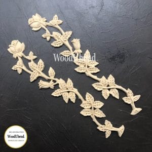 WoodUbend Rose and Stems WUB1413 36x7cm - Paar