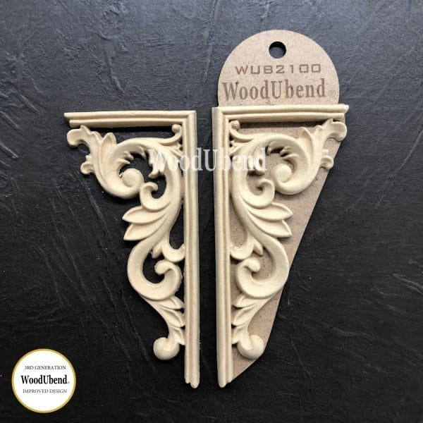 WoodUbend Corner Scrolls WUB2100 13.8x6.5cm - Pair - Image 2