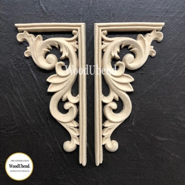 WoodUbend Corner Scrolls WUB2100 13.8x6.5cm - Pair