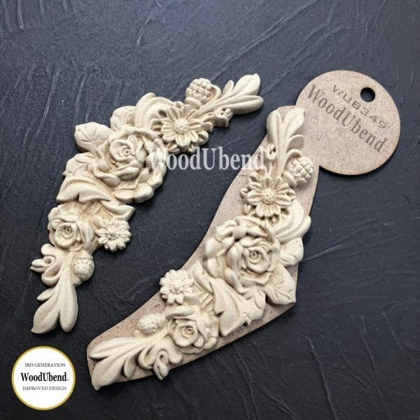 WoodUbend Flower / Blume Garland WUB0349 6x17.7cm - Pair - Image 2