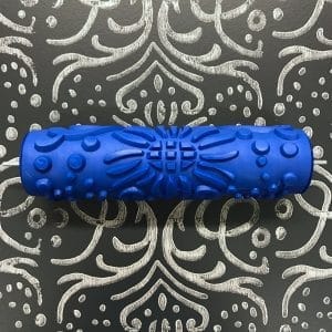 Musterwalze - Strukturwalze - Stempelwalze (blau) inklusive Griff + Schaumstoffrolle Bohemian Rhapsodie
