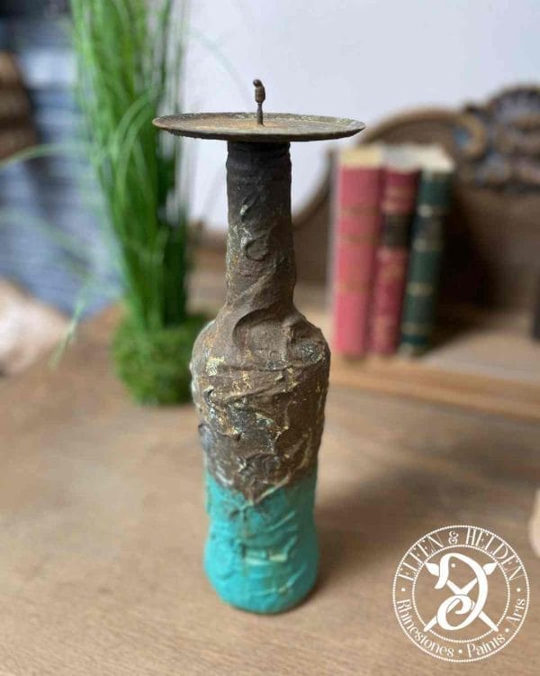Kerzenständer Elfen & Helden „Vino Rusty Turquoise“ Vintage - handbemalt - Unikat – Bild 3