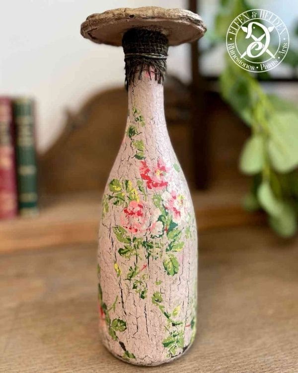 Kerzenständer Elfen & Helden „Champagne Flower Power“ Vintage - handbemalt - Unikat – Bild 2