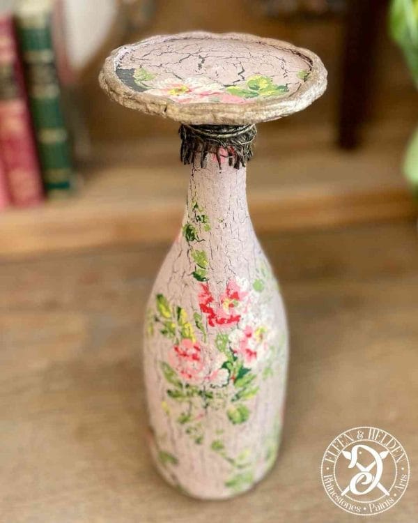 Kerzenständer Elfen & Helden „Champagne Flower Power“ Vintage - handbemalt - Unikat