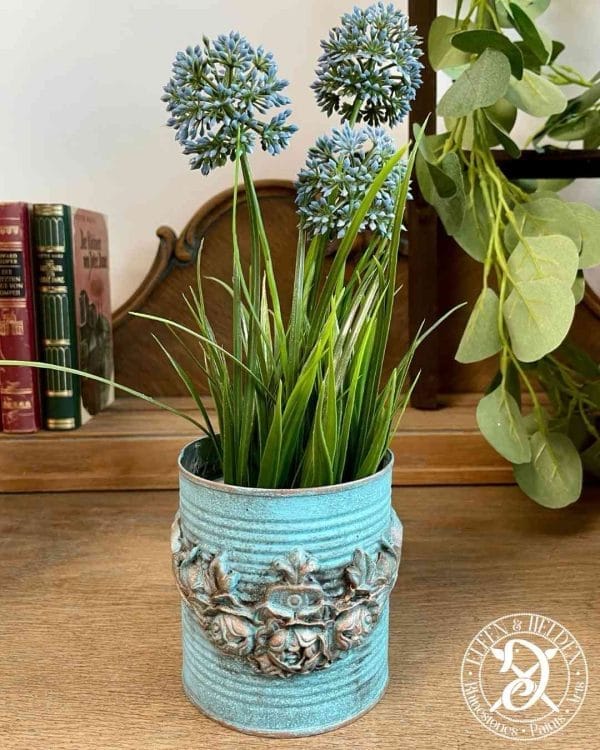 Blumentopf Elfen & Helden „Midi-Tin Floral Bouquet“ Vintage - handbemalt - Unikat – Bild 2