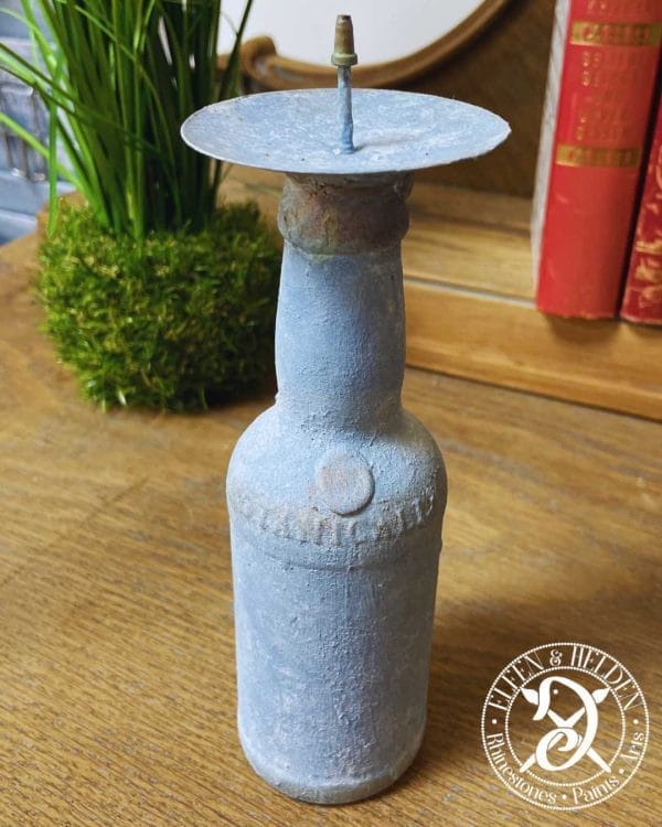 Kerzenständer Elfen & Helden „Cheers Simply Dusty Blue“ Vintage - handbemalt - Unikat
