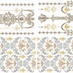 Belles & Whistles Waterslide Transfer Gilded Damask 21 x 29.7 cm