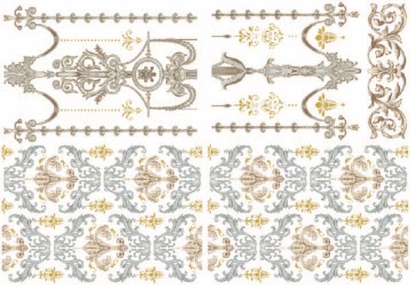 Belles & Whistles Waterslide-Transfer Gilded Damask 21 x 29,7 cm