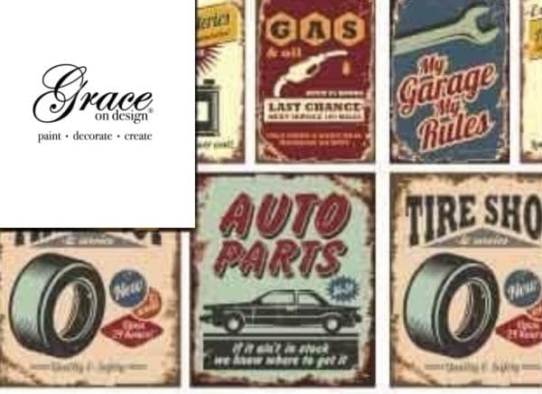 Grace on Design Decoupage Paper "Grandpa's Truck Pattern" Size 45.72 cm x 60.96 cm (18" x 24")