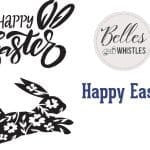 Belles and Whistles Schablone - nicht klebend - wiederverwendbar -  Happy Easter