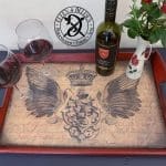 Tablett Elfen & Helden „Royal Wings“ Vintage - handbemalt - Unikat