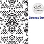 Belles and Whistles Schablone - nicht klebend - wiederverwendbar -  Victorian Damask 40x50cm