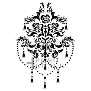 Posh Chalk stencil Chandelier 30x40cm
