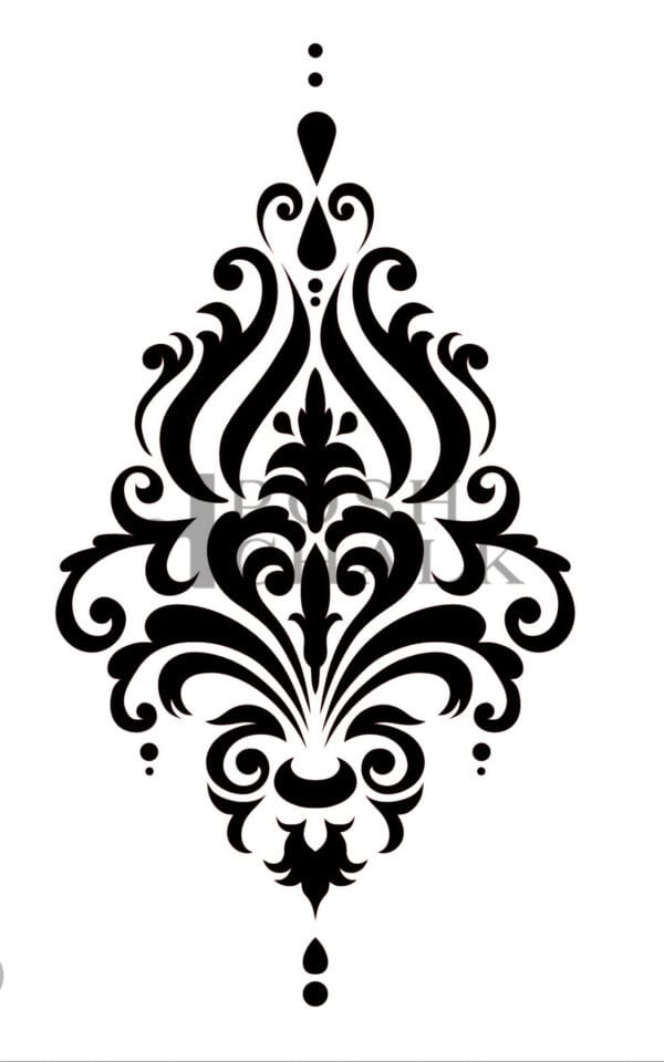 Posh Chalk stencil Ornate Damask 19.5x29.7cm