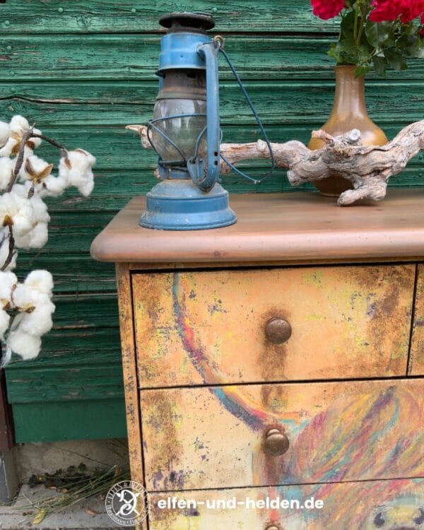 BETSY THE GIPSY - hand-painted vintage chest of drawers in boho style by Elfen & Helden - Image 5