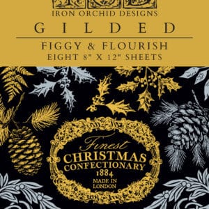 IOD Decor Transfer Figgy & Flourish Gold und Silber Foil 8 x 12 inch Block